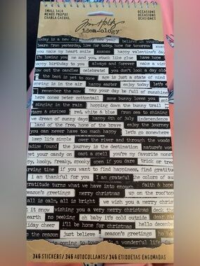 Idea-ology Small Talk Sentiment Phrase Stickers – Black & White